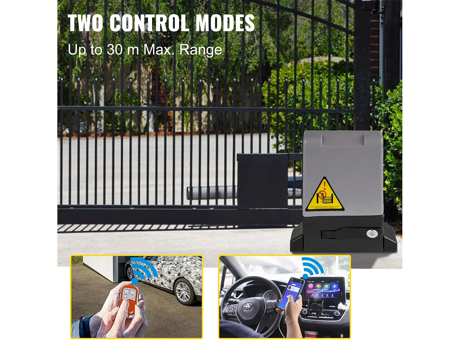Ouvre-Portail Coulissant Automatique Succebuy, 1800 Kg, 4 Télécommandes Et Contrôle par Application, pour Allée Roulante