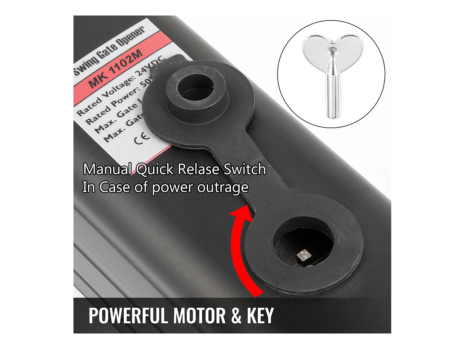 Ouvre-Porte Battante SucceBuy, Ouvre-porte Automatique Battante 380 Kg, avec Télécommande 5,5 m Longueur