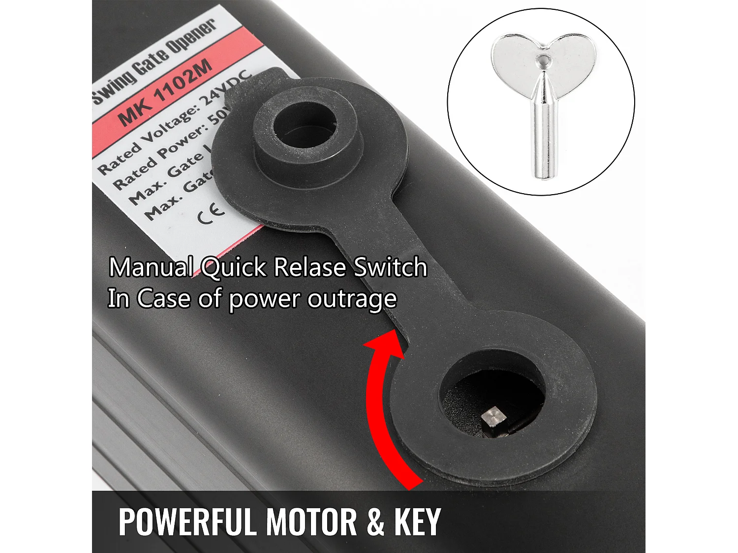 Ouvre-Porte Battante SucceBuy, Ouvre-porte Automatique Battante 380 Kg, avec Télécommande 5,5 m Longueur