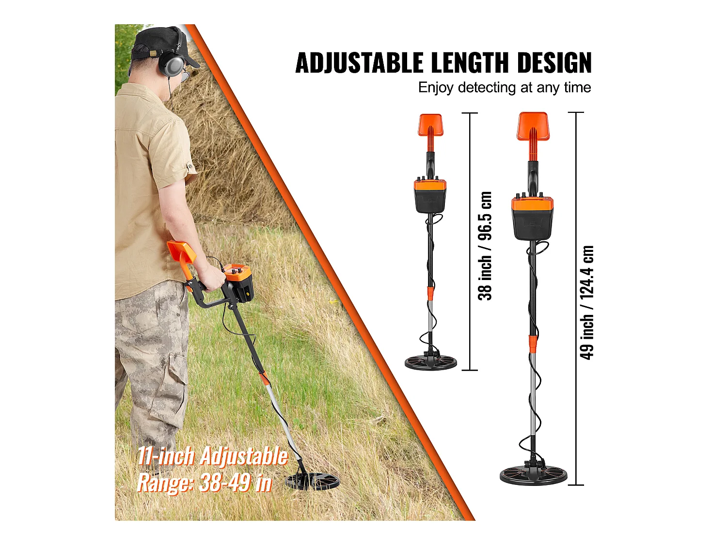 Détecteur de Métaux SucceBuy pour Adultes, Détecteur d'Or Professionnel, 20.32cm IP68 Étanche