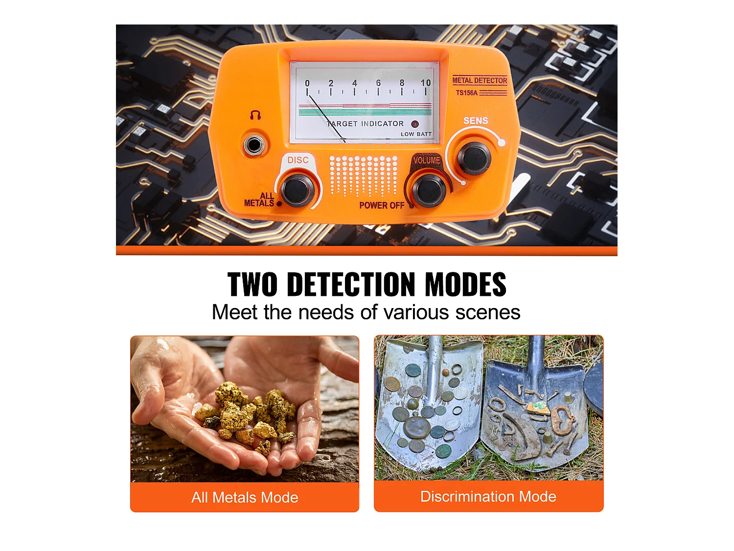 Détecteur de Métaux SucceBuy pour Adultes, Détecteur d'Or Professionnel, 20.32cm IP68 Étanche