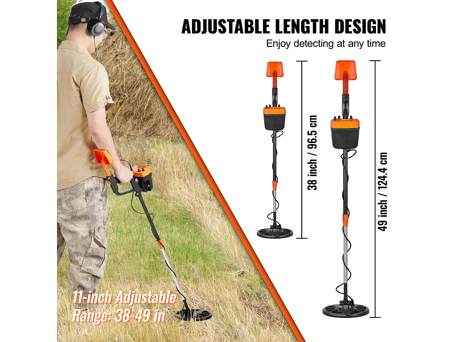 Détecteur de Métaux SucceBuy pour Adultes, Détecteur d'Or Professionnel, 20.32cm IP68 Étanche