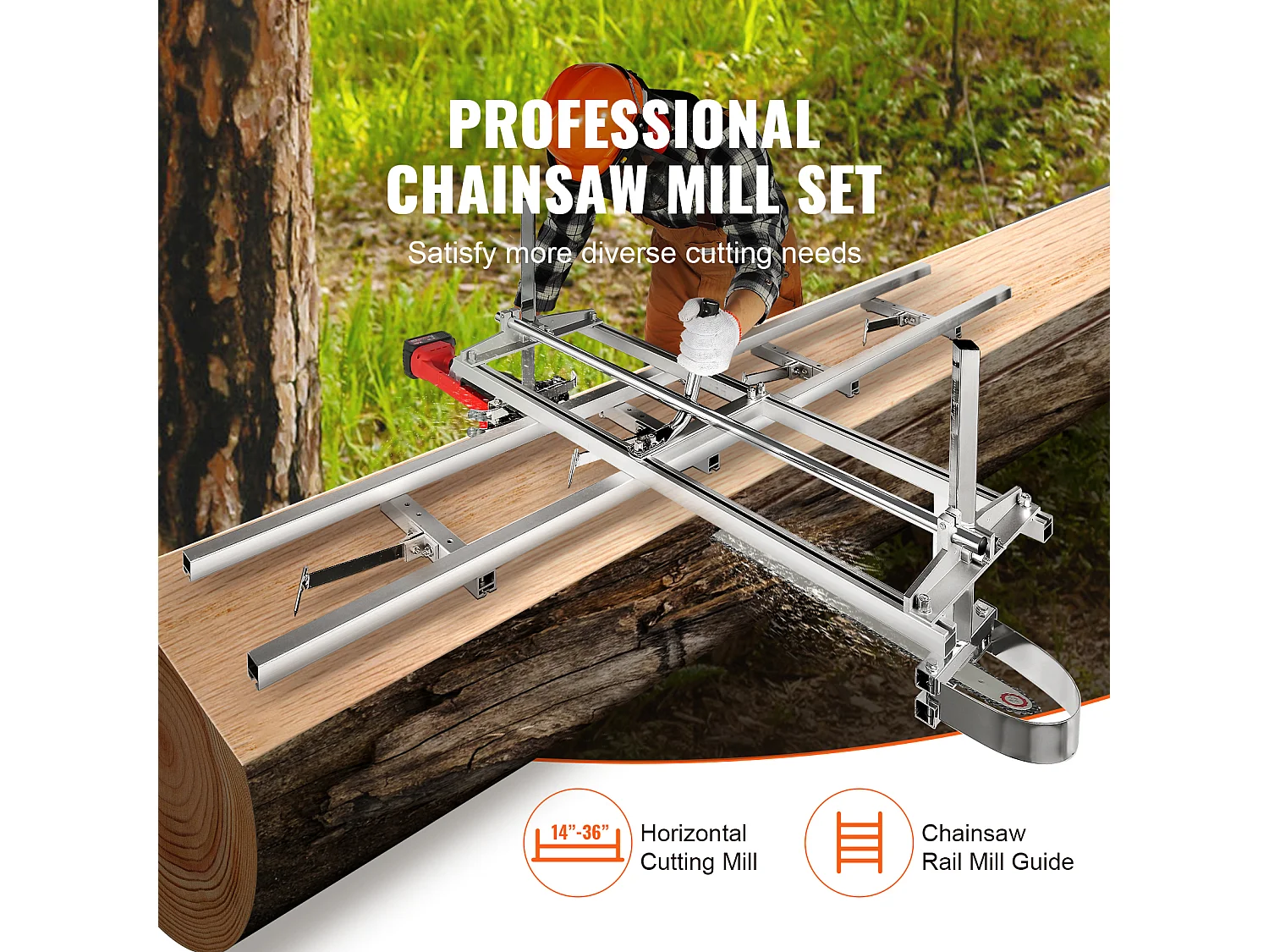 Guide - Chaîne SucceBuy de 35.56 - 91.44 cm pour Scie à Chaîne, Système de Rail en Aluminium de 274.32 cm