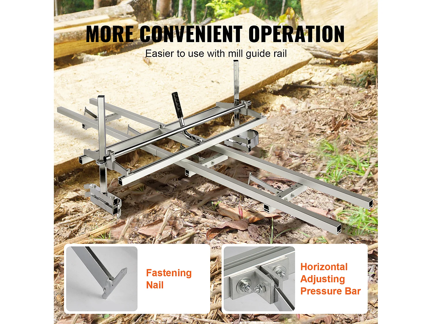 Guide - Chaîne SucceBuy de 35.56 - 91.44 cm pour Scie à Chaîne, Système de Rail en Aluminium de 274.32 cm