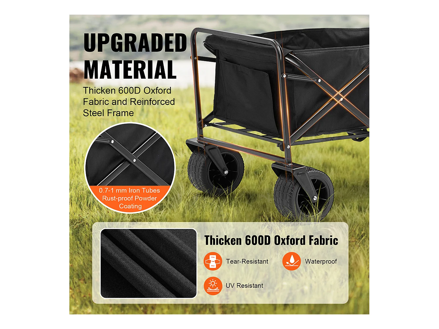 Chariot Pliable et Pliable Robuste SucceBuy - 3 pi3, Capacité de 350 lb