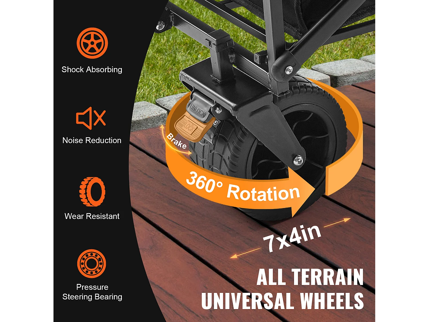 Wózek Składany i Rozkładany o Dużej Wytrzymałości SucceBuy - 3 cu. ft., 350 funtów. Pojemność