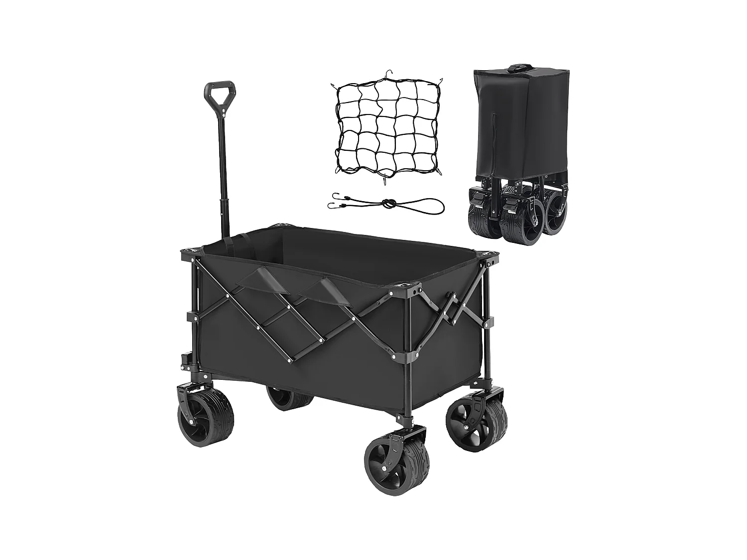 Chariot Pliable SucceBuy, Chariot de Plage Robuste de 220 L, Capacité de 330 lb