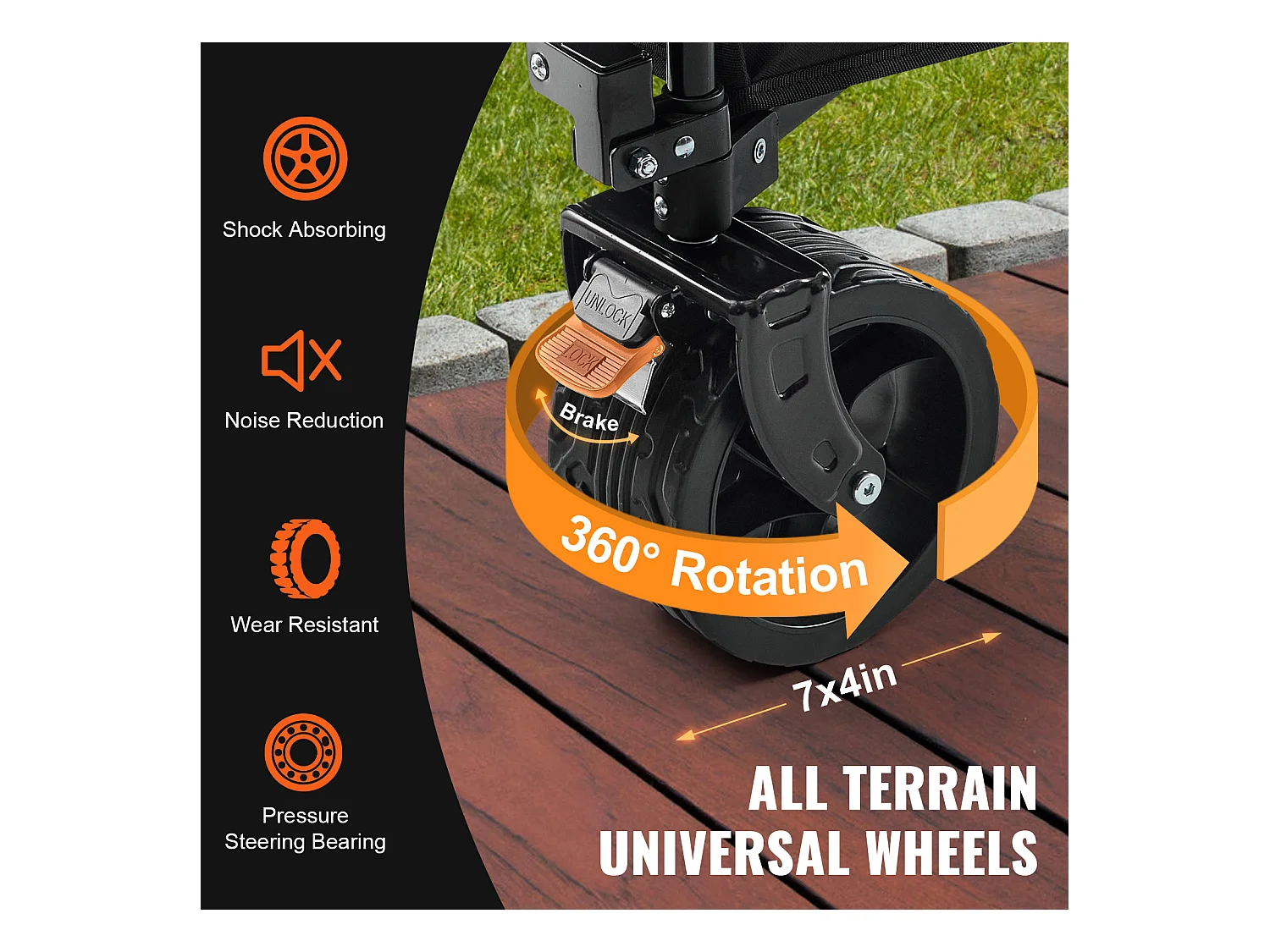 Chariot Pliable SucceBuy, Chariot de Plage Robuste de 220 L, Capacité de 330 lb