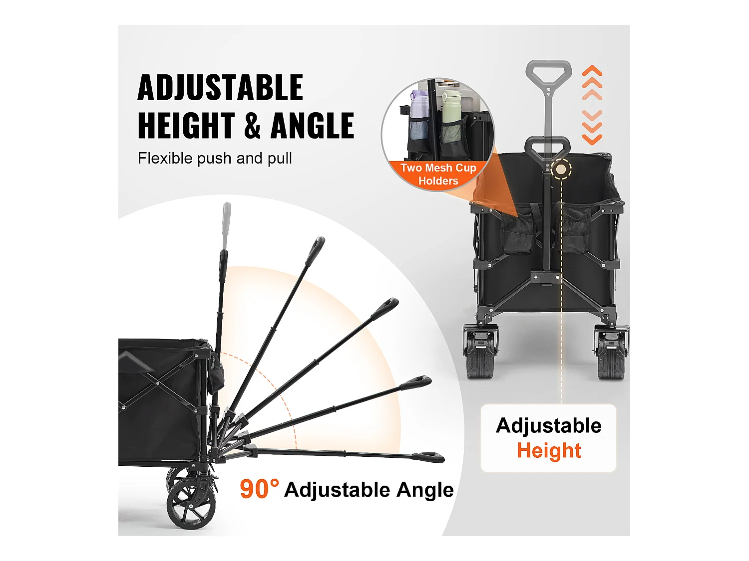 Chariot Pliable SucceBuy, Chariot de Plage Robuste de 220 L, Capacité de 330 lb