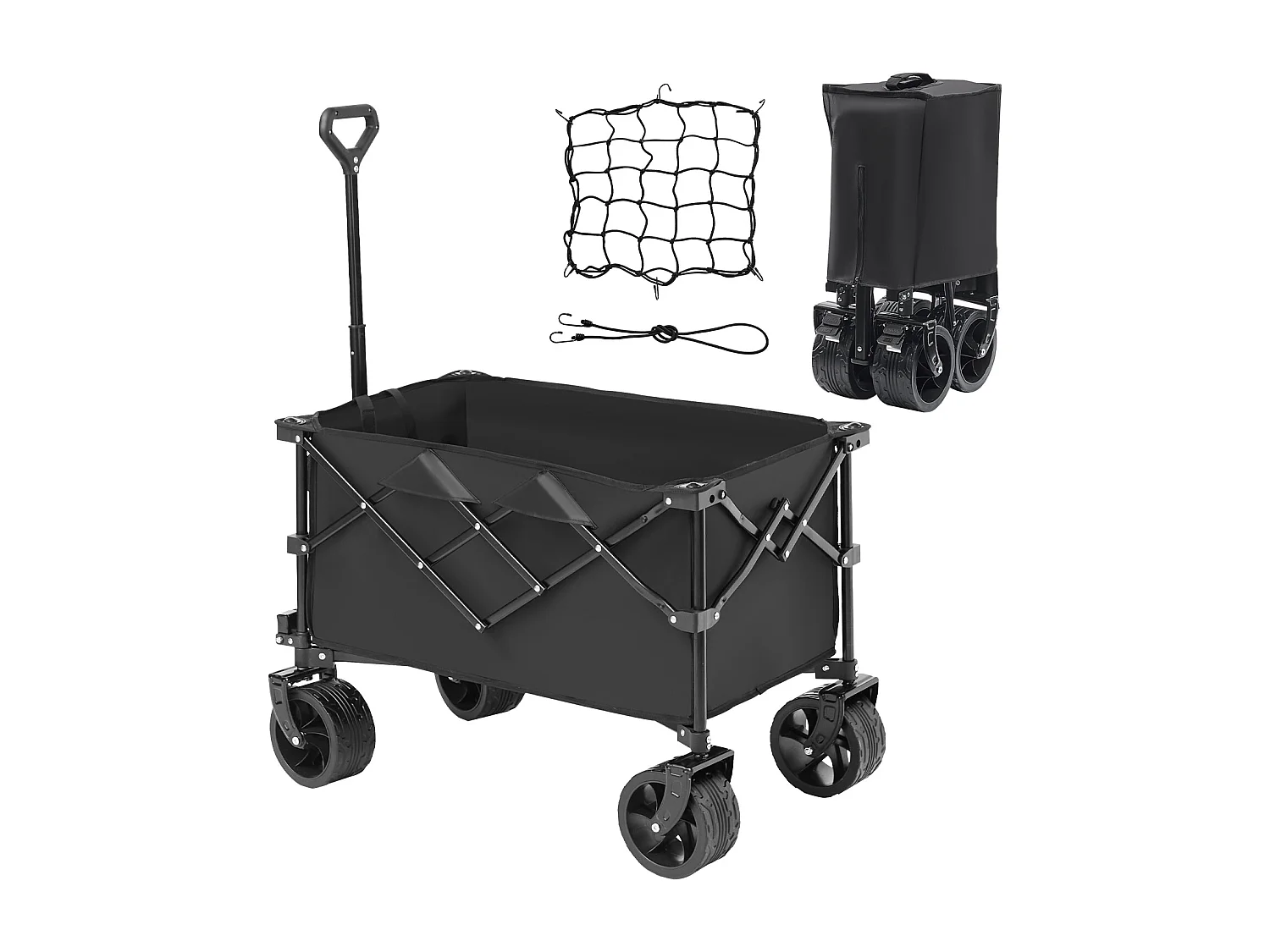 Chariot Pliable SucceBuy, Chariot de Plage Robuste de 220 L, Capacité de 330 lb