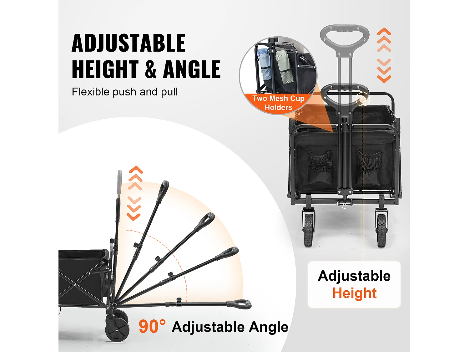 Carreta de Playa Plegable SucceBuy de 2 pies Cúbicos con Capacidad de Carga de 220 lb