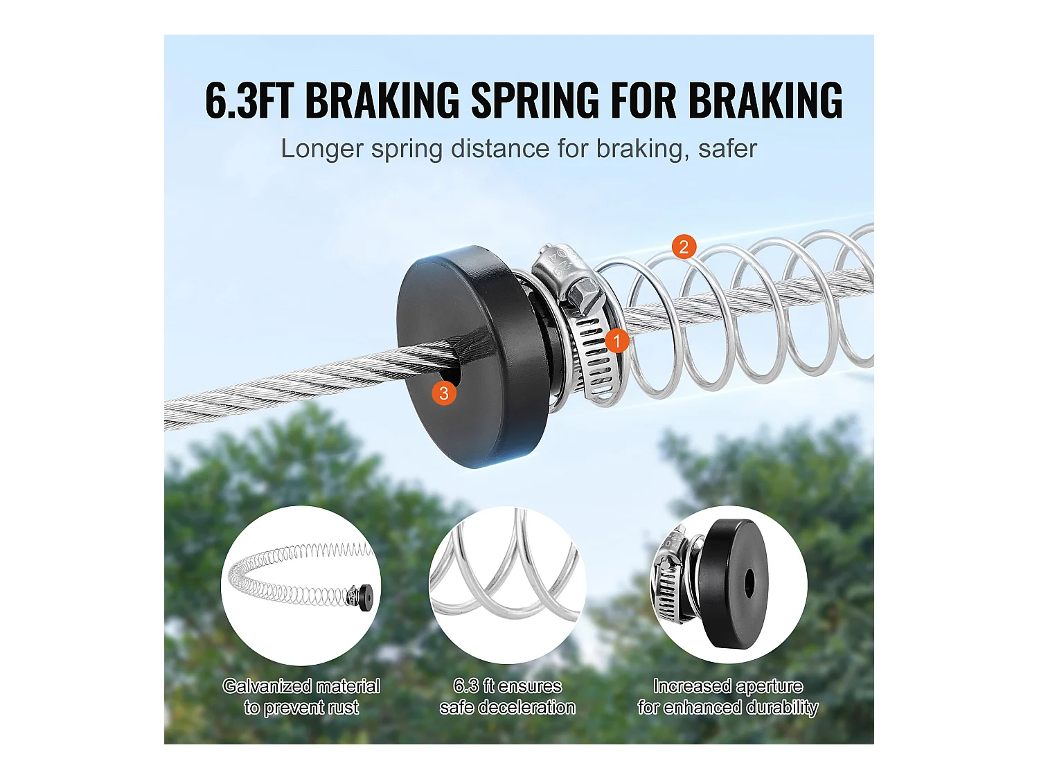Kit Complet Tyrolienne, SucceBuy Kit de Tyrolienne de 3657.6 CM pour Enfants et Adultes Jusqu'à 500 lb
