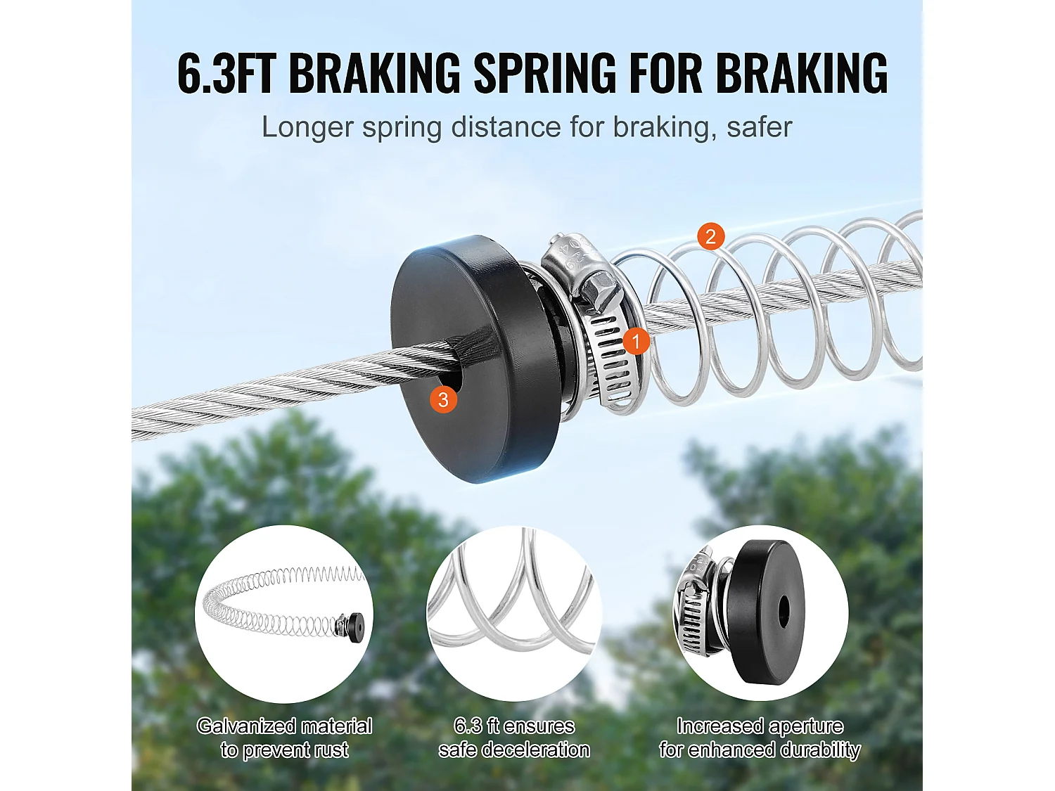 Kit Complet Tyrolienne, SucceBuy Kit de Tyrolienne de 3048 CM, Chariot pour Enfants et Adultes, Capacité de 500 lb
