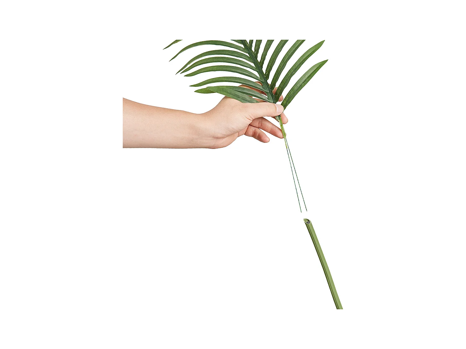 Palmier Artificiel en Canne Dorée SucceBuy de 2 m, Fausse Plante Verte Réaliste Décorative