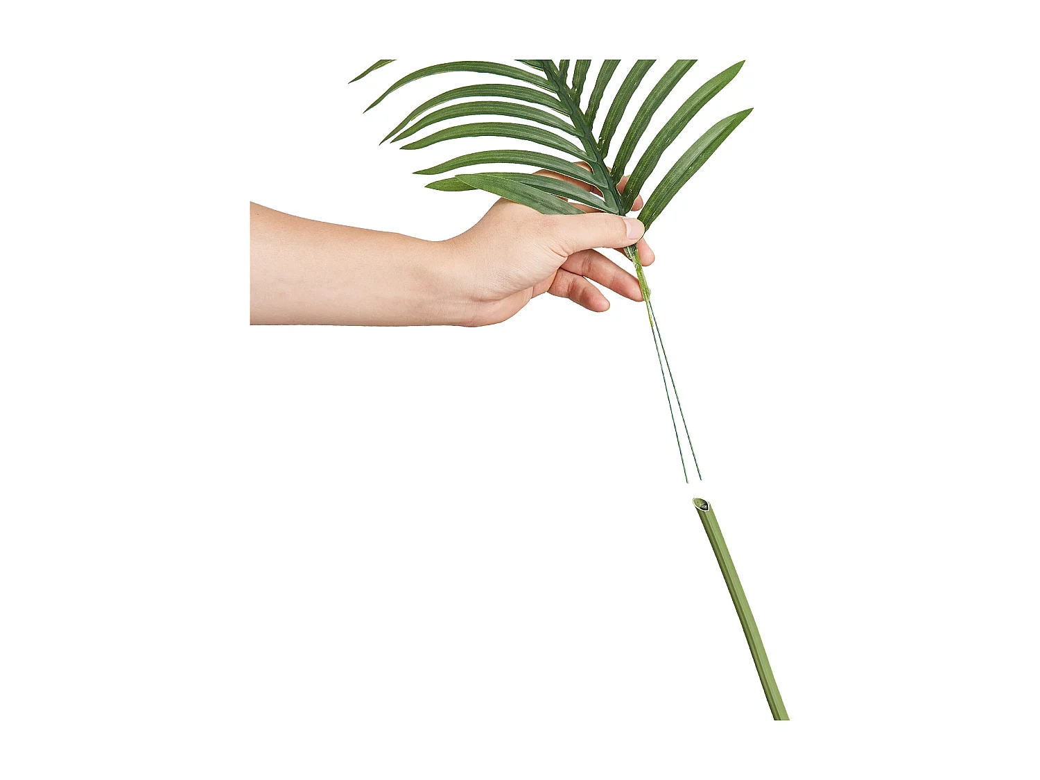 Palmier Artificiel en Canne Dorée SucceBuy de 2 m, Fausse Plante Verte Réaliste Décorative