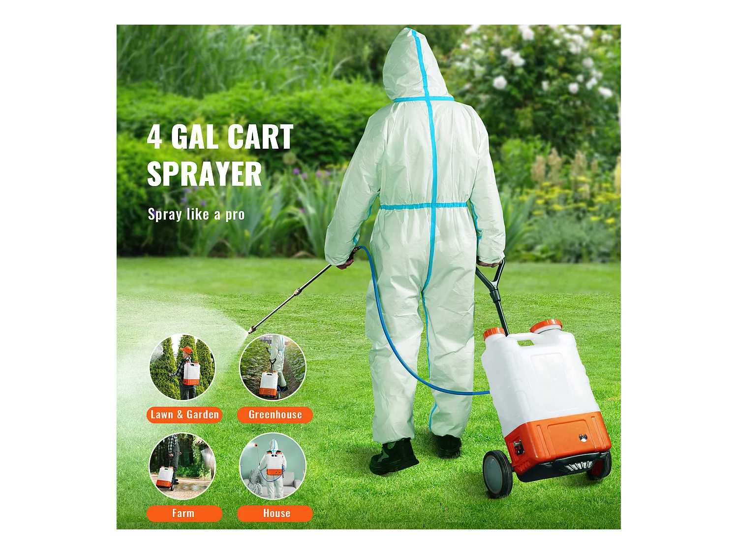 Pulvérisateur à dos SucceBuy Réservoir de 15 L Pulvérisateur de Jardin 0-94 PSI