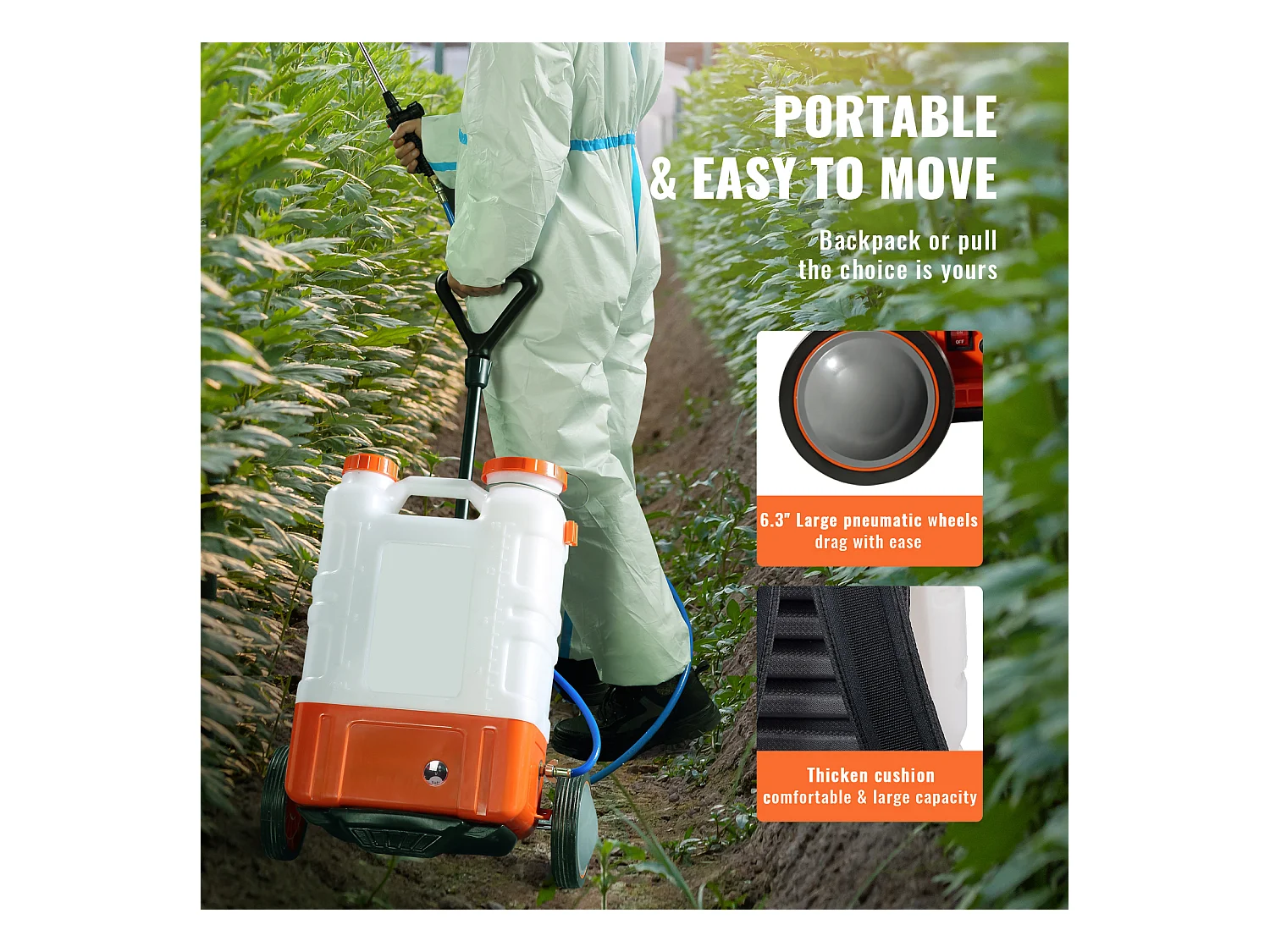 Pulvérisateur à dos SucceBuy Réservoir de 15 L Pulvérisateur de Jardin 0-94 PSI