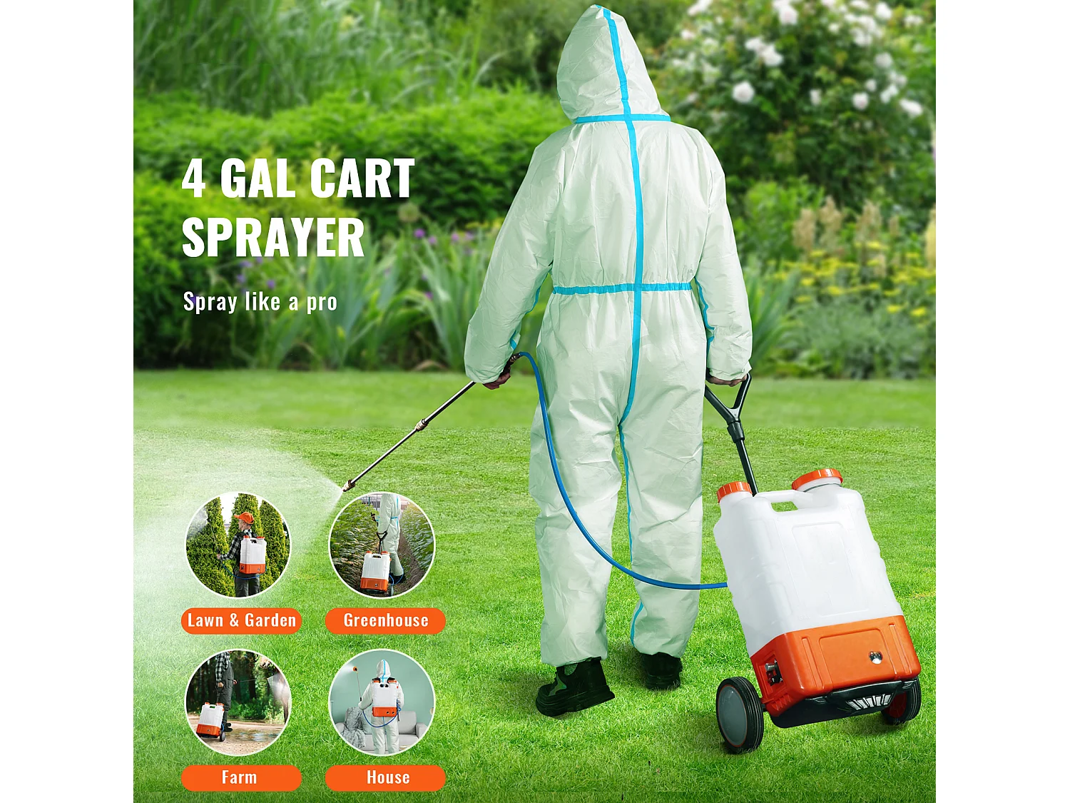 Pulvérisateur à dos SucceBuy Réservoir de 15 L Pulvérisateur de Jardin 0-94 PSI