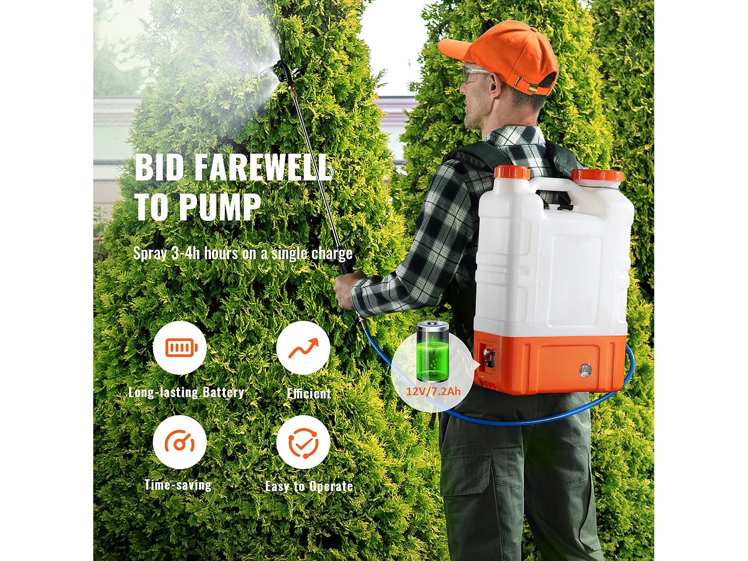 Pulvérisateur à dos SucceBuy Réservoir de 15 L Pulvérisateur de Jardin 0-94 PSI