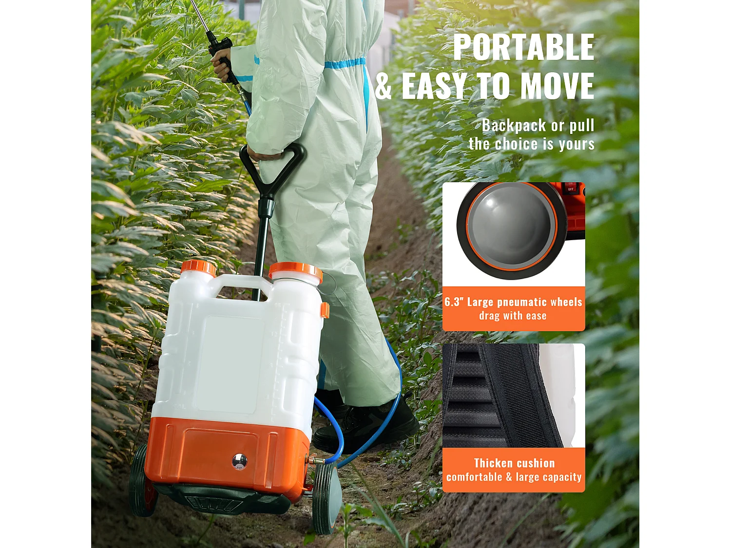 Pulvérisateur à dos SucceBuy Réservoir de 15 L Pulvérisateur de Jardin 0-94 PSI