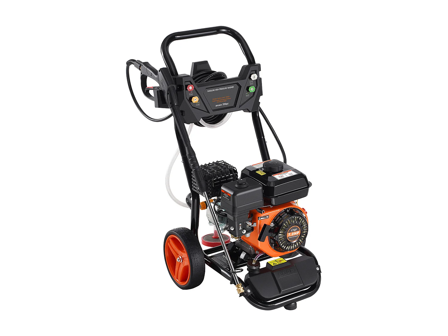 Nettoyeur Haute Pression à Essence SucceBuy, 3950 PSI 10 L/min 2,6 GPM 5 Buses, pour Voitures, Clôtures, Maisons, Vertical