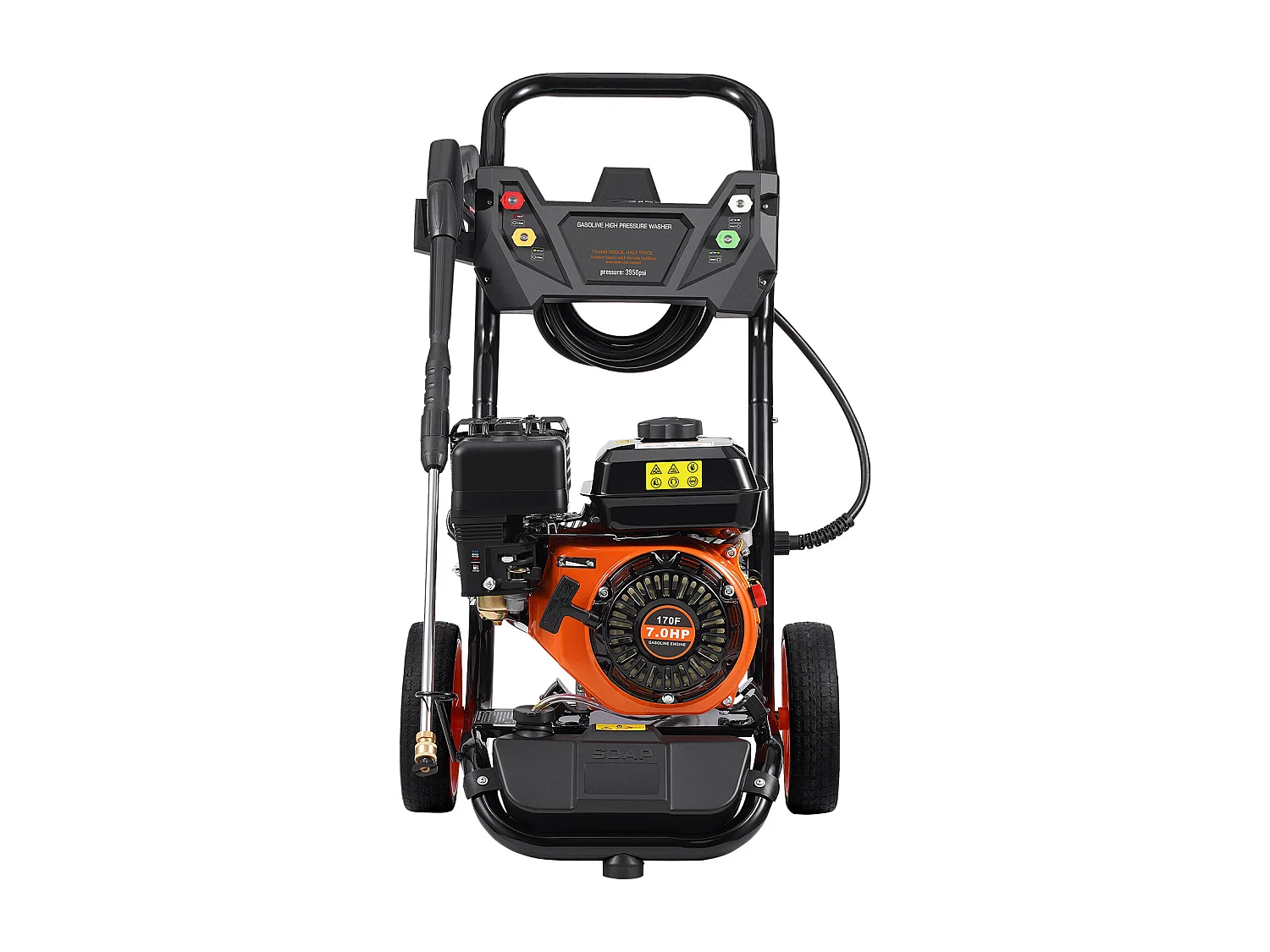 Nettoyeur Haute Pression à Essence SucceBuy, 3950 PSI 10 L/min 2,6 GPM 5 Buses, pour Voitures, Clôtures, Maisons, Vertical