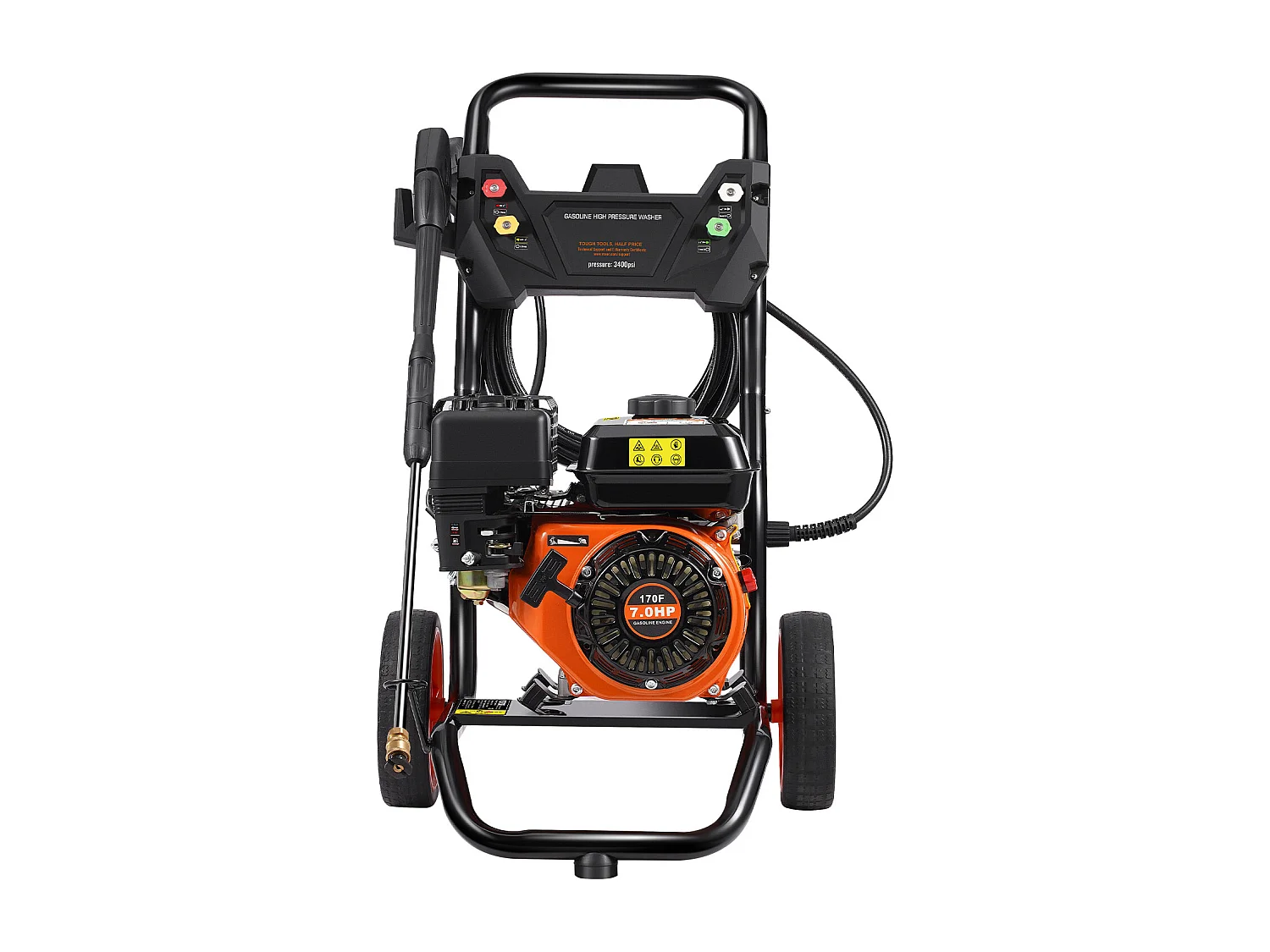 Nettoyeur Haute Pression, SucceBuy Nettoyeur Haute Pression à Essence 3400 PSI 2,6 GPM Ensemble de 5 Buses pour Diverses Utilisations