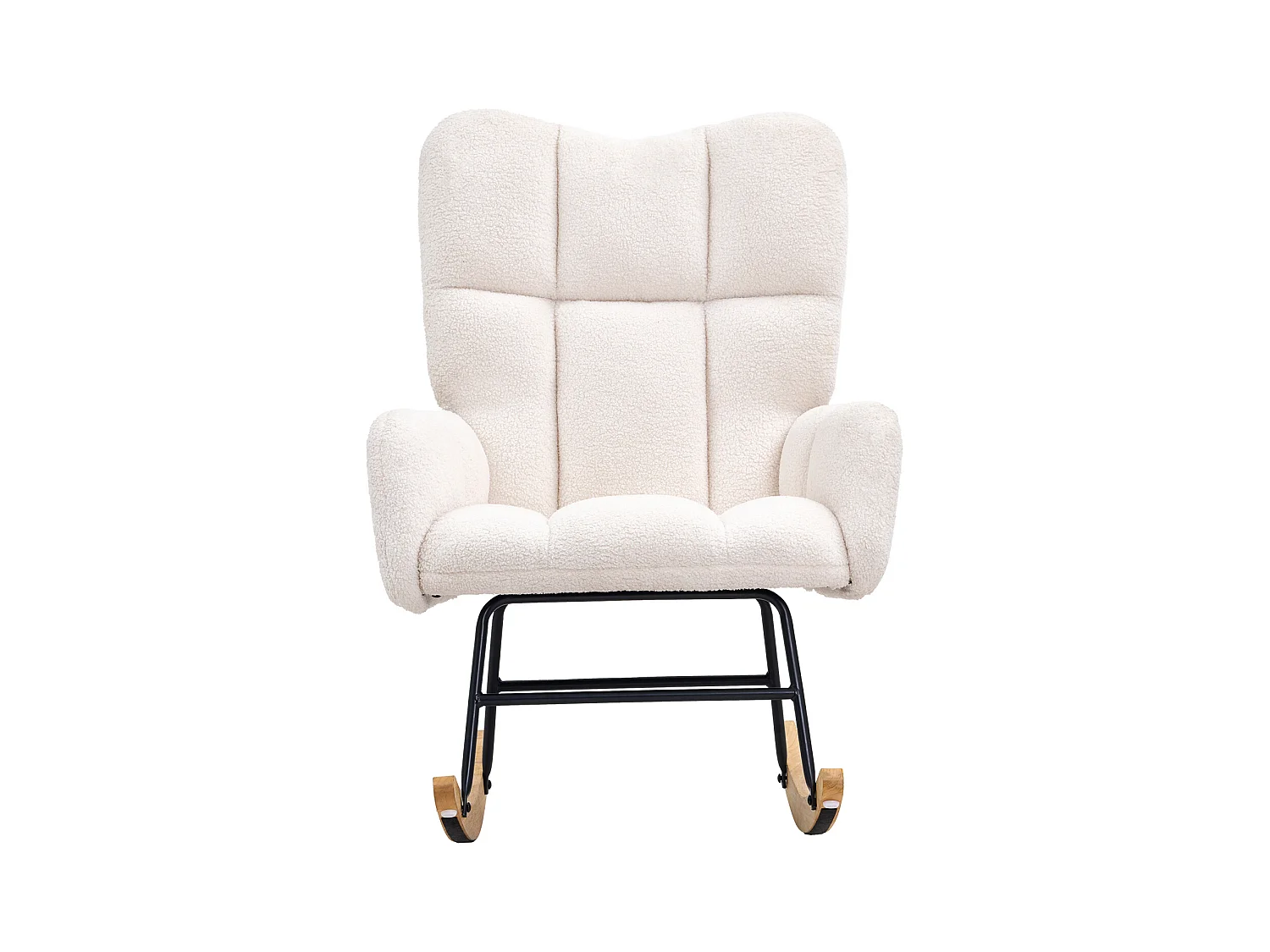 Chaise à Bascule pour Chambre d'Enfant, Capacité de 113kg, en Tissu Teddy, Chaise à Bascule, Fauteuil