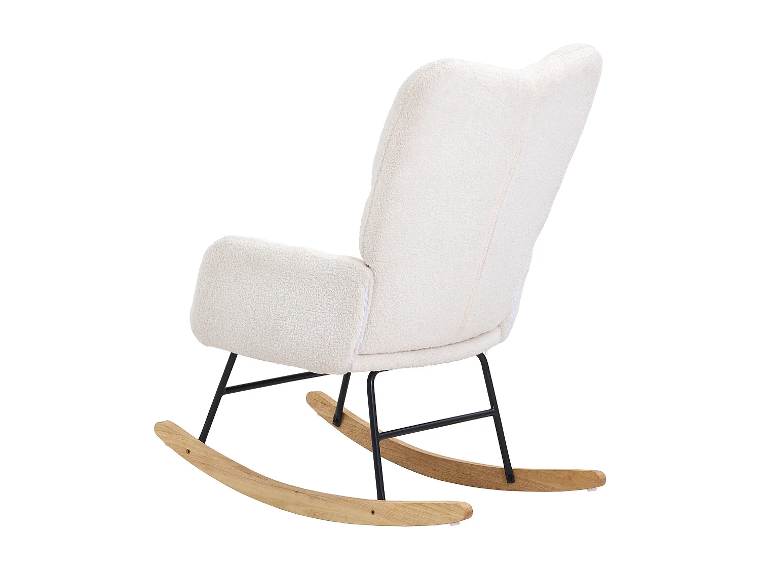 Chaise à Bascule pour Chambre d'Enfant, Capacité de 113kg, en Tissu Teddy, Chaise à Bascule, Fauteuil