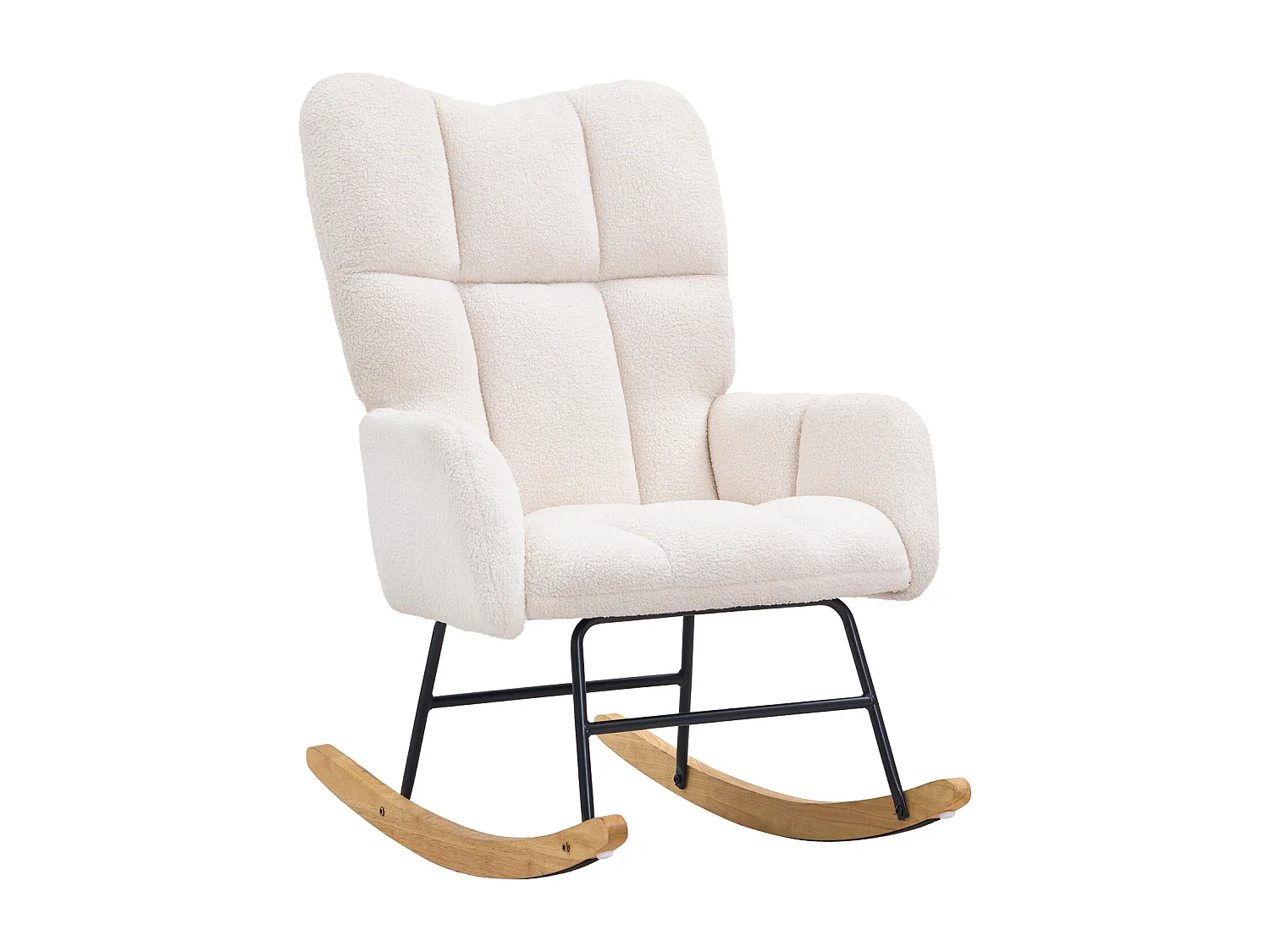 Chaise à Bascule pour Chambre d'Enfant, Capacité de 113kg, en Tissu Teddy, Chaise à Bascule, Fauteuil