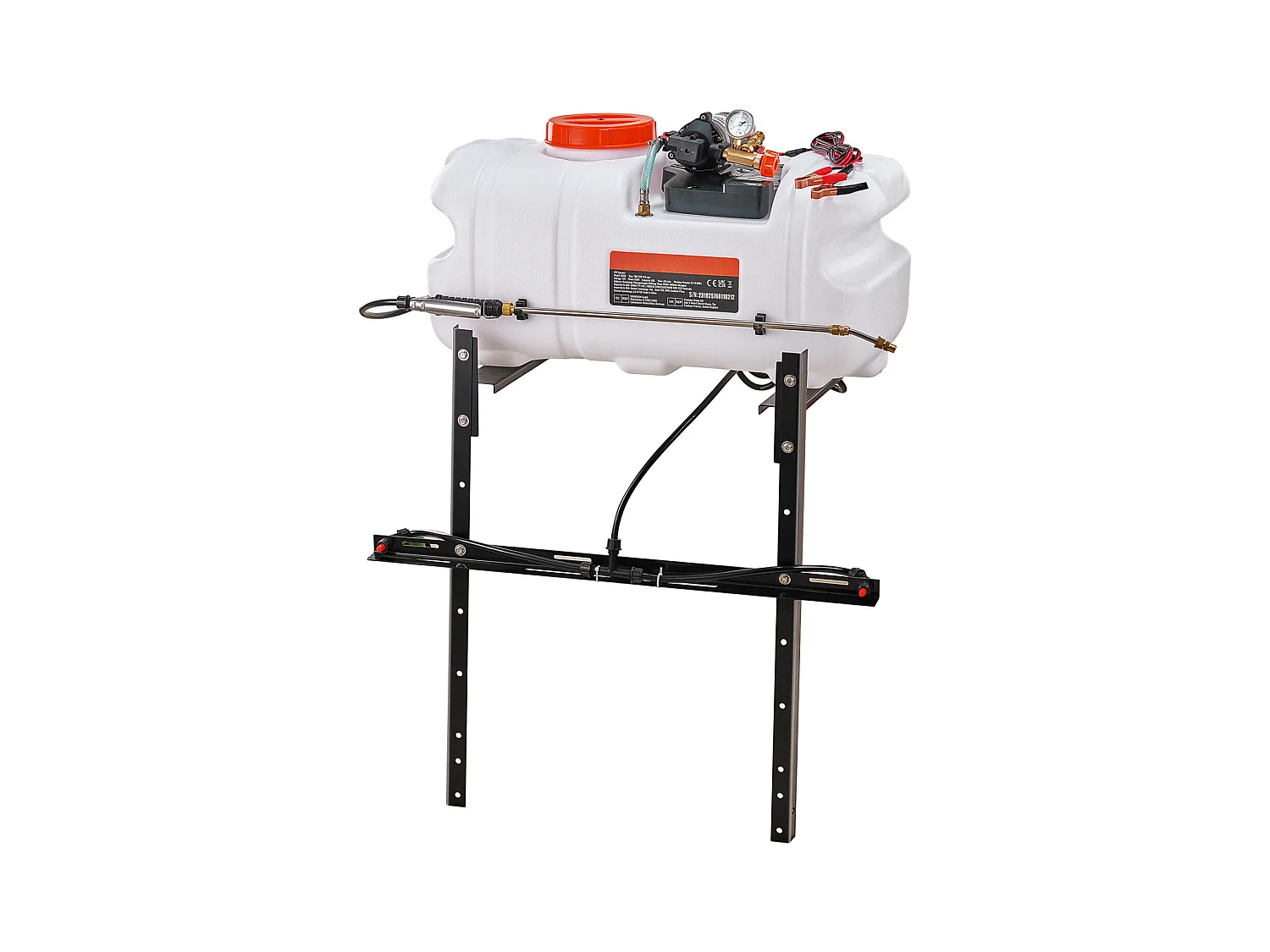 Pulvérisateur pour VTT SucceBuy 60 L 12 V, Pulvérisateur Mauvaises Herbes Jardin à Pompe, Réglable 0-72 PSI, Blanc