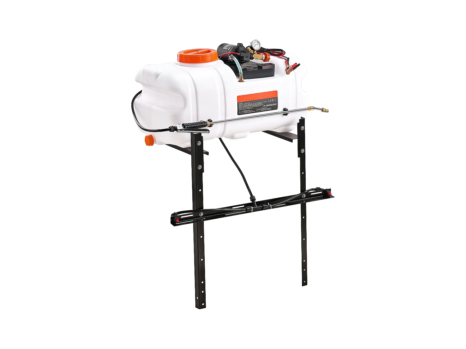 Pulvérisateur pour VTT SucceBuy 60 L 12 V, Pulvérisateur Mauvaises Herbes Jardin à Pompe, Réglable 0-72 PSI, Blanc