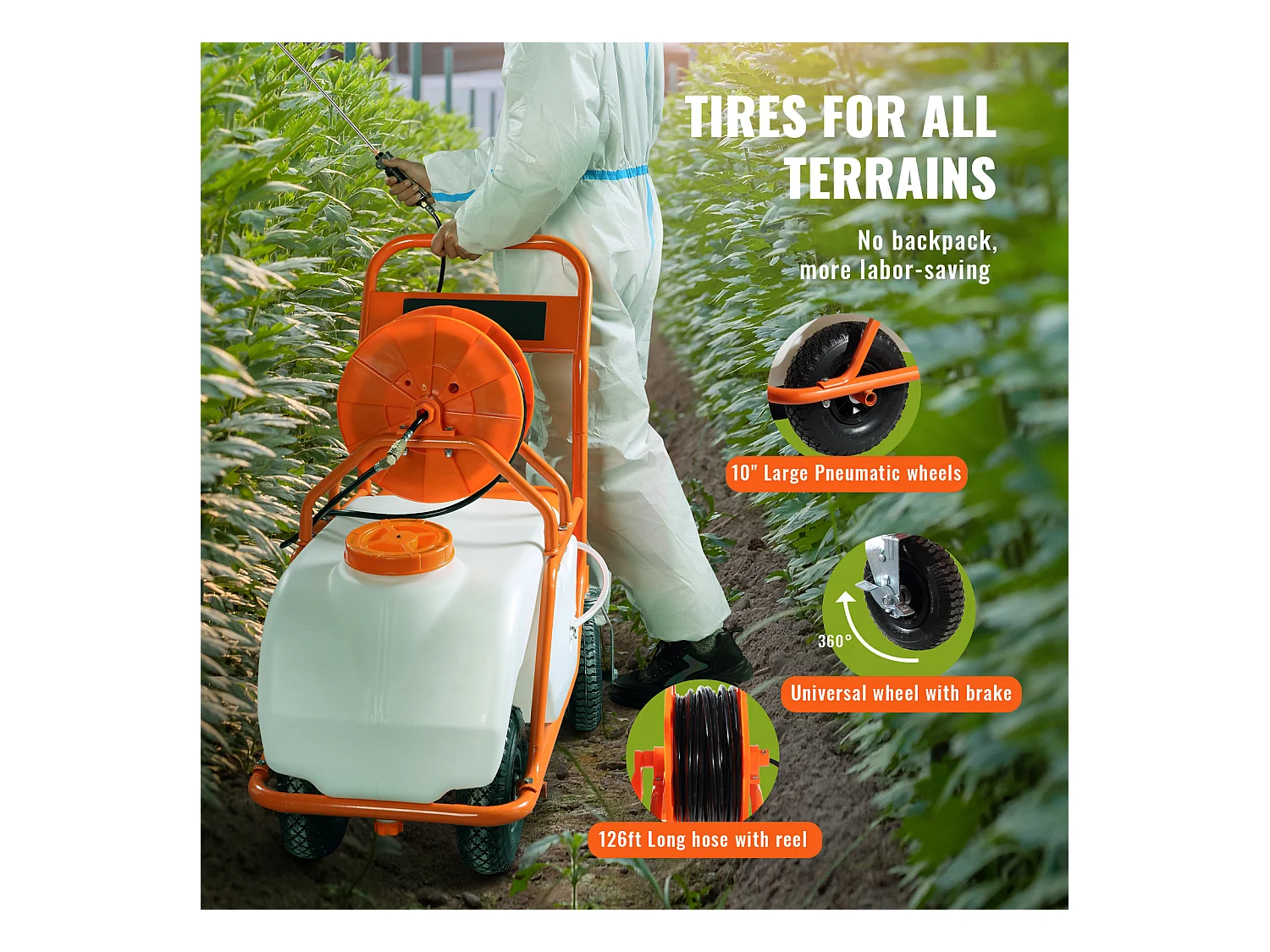 Pulvérisateur à Pression SucceBuy à Dos, 60 L, Pression Réglable 0 à 90 PSI, Pulvérisateur pour Jardin, Désherbage, Pulvérisation