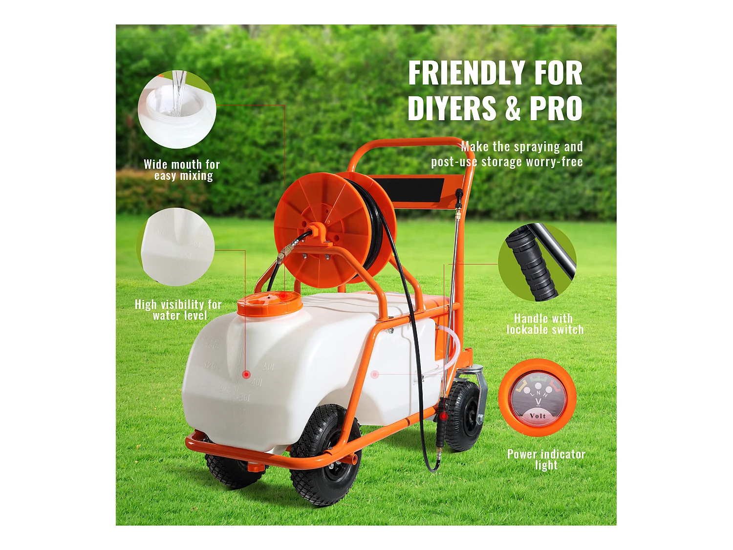 Pulvérisateur à Pression SucceBuy à Dos, 60 L, Pression Réglable 0 à 90 PSI, Pulvérisateur pour Jardin, Désherbage, Pulvérisation