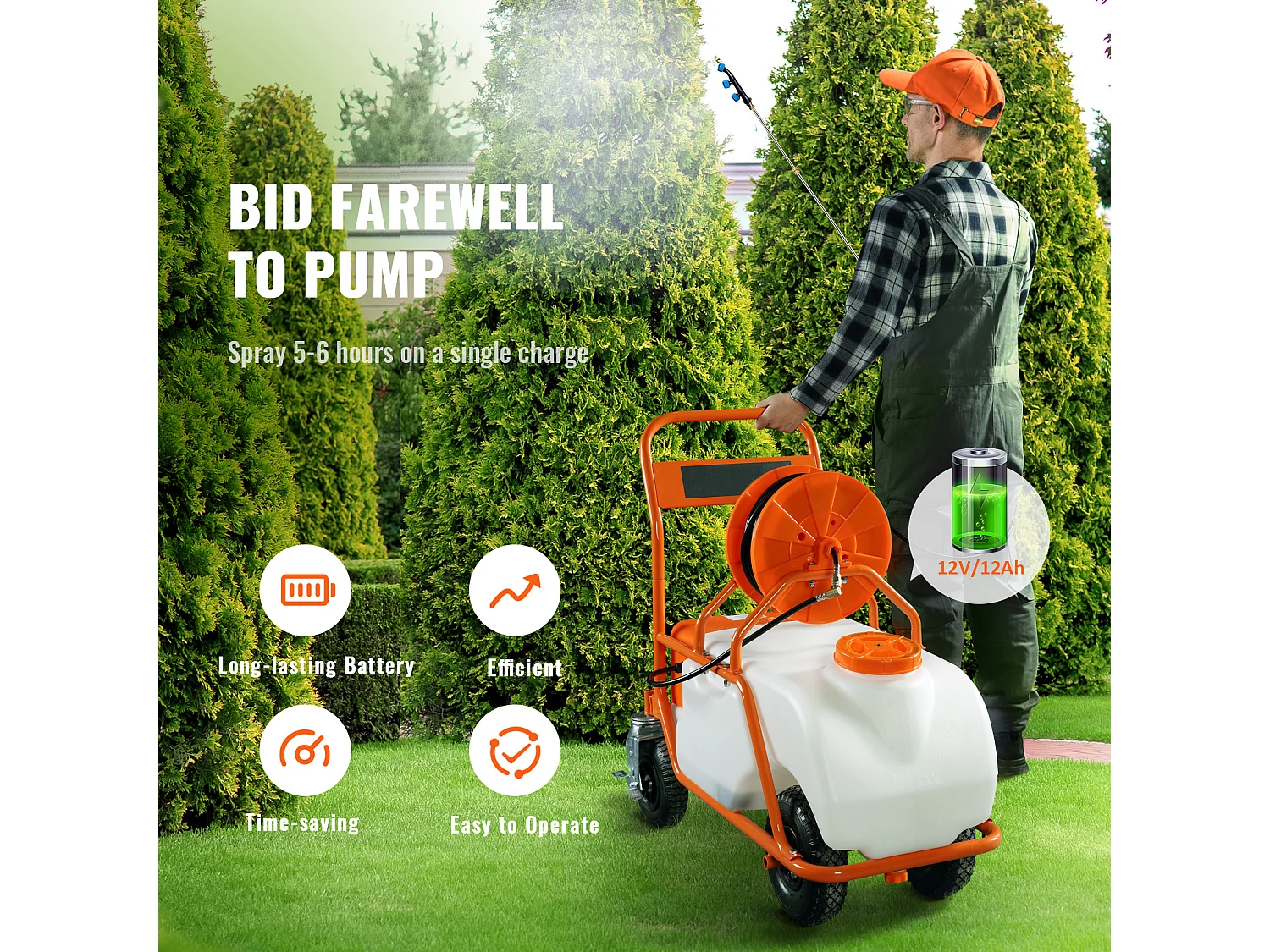 Pulvérisateur à Pression SucceBuy à Dos, 60 L, Pression Réglable 0 à 90 PSI, Pulvérisateur pour Jardin, Désherbage, Pulvérisation