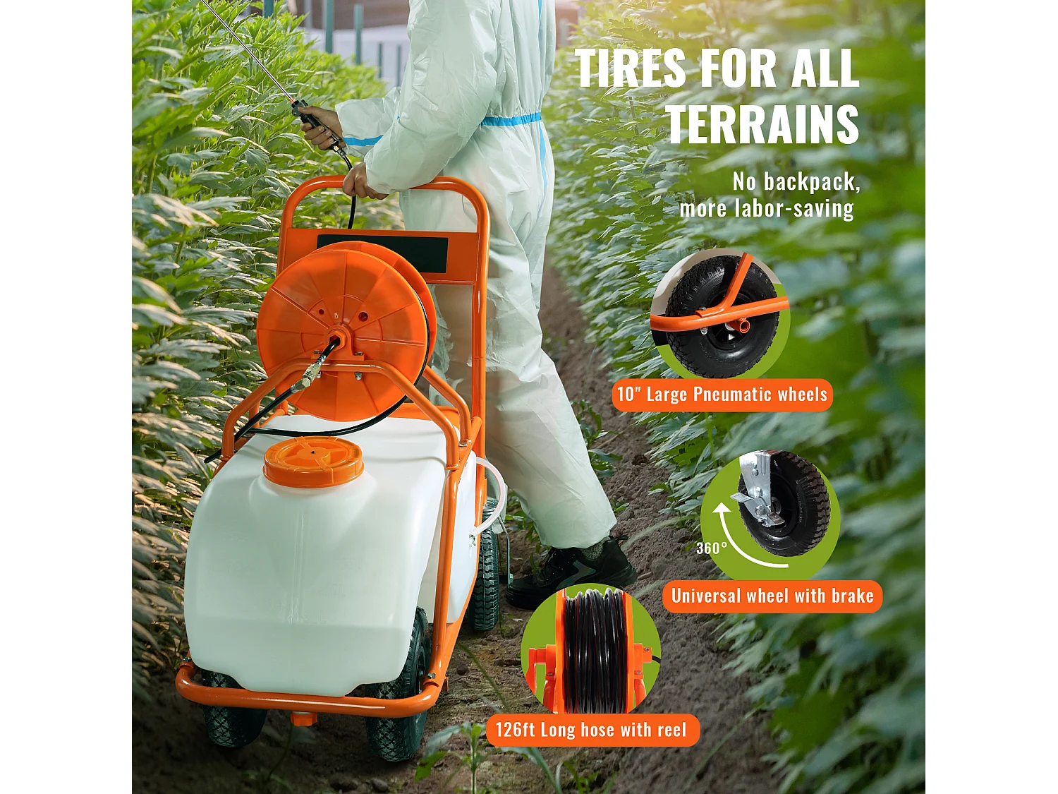 Pulvérisateur à Pression SucceBuy à Dos, 60 L, Pression Réglable 0 à 90 PSI, Pulvérisateur pour Jardin, Désherbage, Pulvérisation