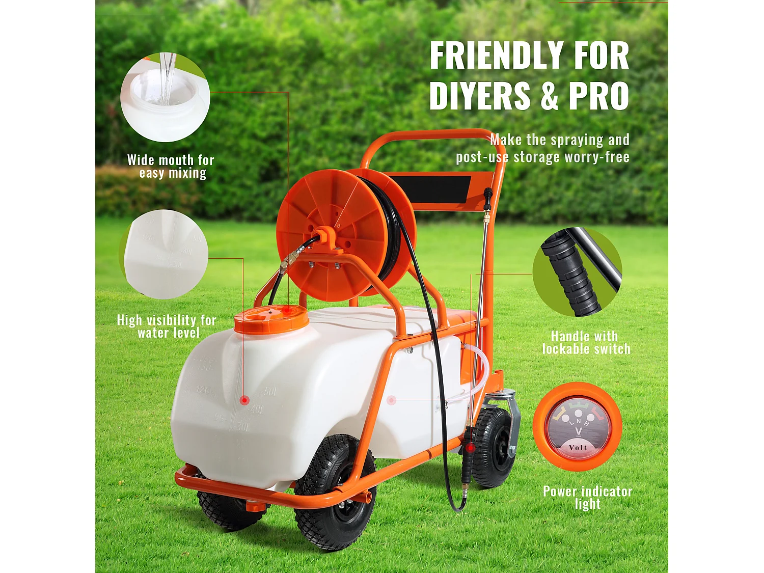 Pulvérisateur à Pression SucceBuy à Dos, 60 L, Pression Réglable 0 à 90 PSI, Pulvérisateur pour Jardin, Désherbage, Pulvérisation