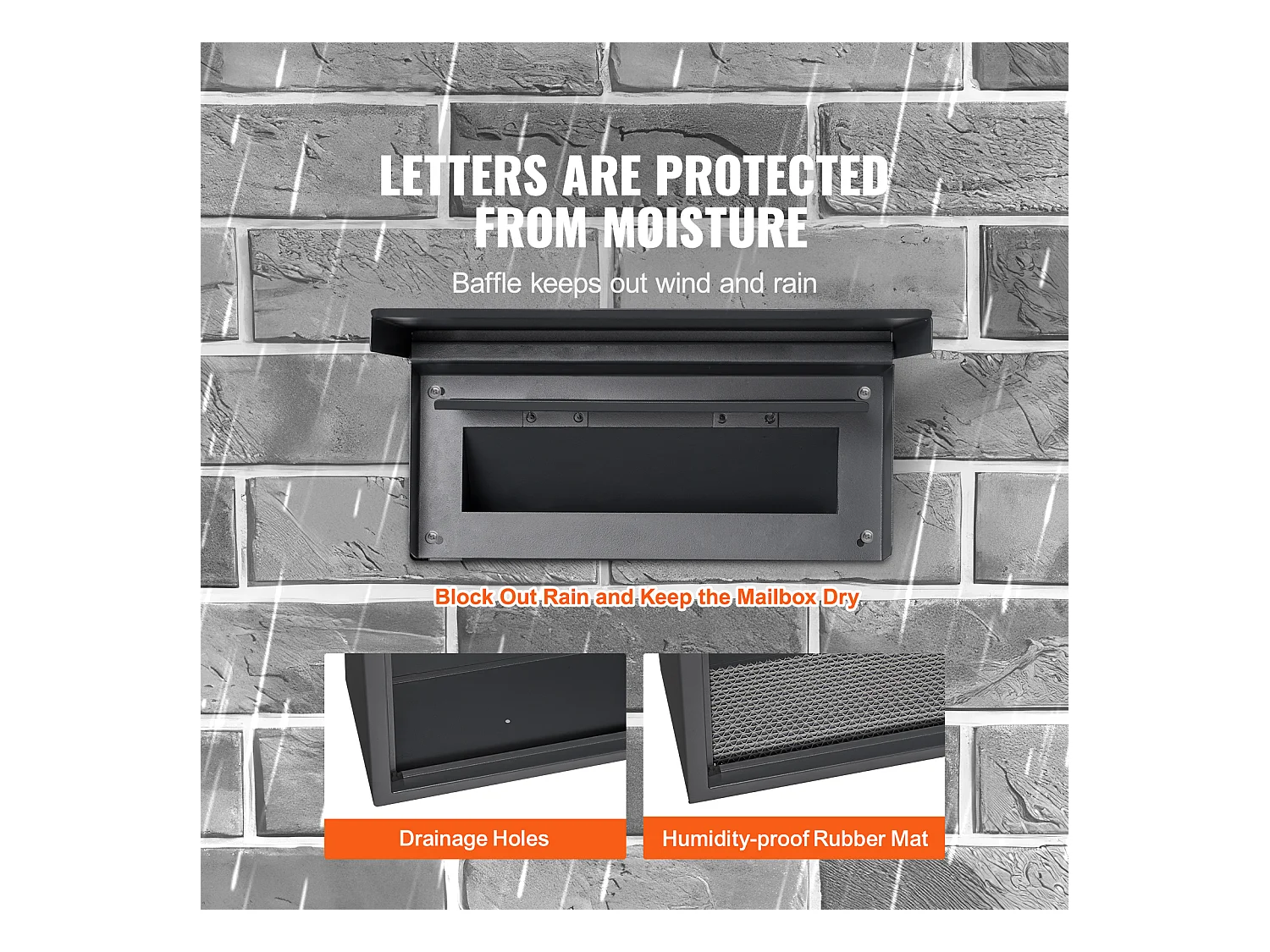 Boîte aux Lettres Murale SucceBuy, Boîte aux Lettres en Acier Robuste avec Serrure à Cod,  31.8 x 16 x 43cm,  Noire - Sécurisée et élégante