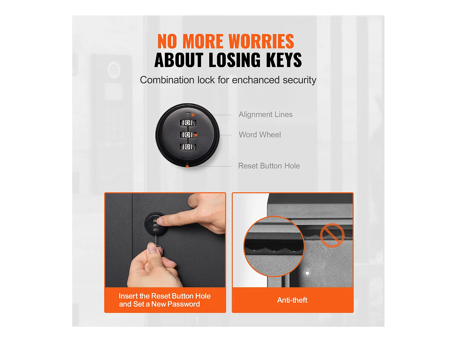 Boîte aux Lettres Murale SucceBuy, Boîte aux Lettres en Acier Robuste avec Serrure à Cod,  31.8 x 16 x 43cm,  Noire - Sécurisée et élégante