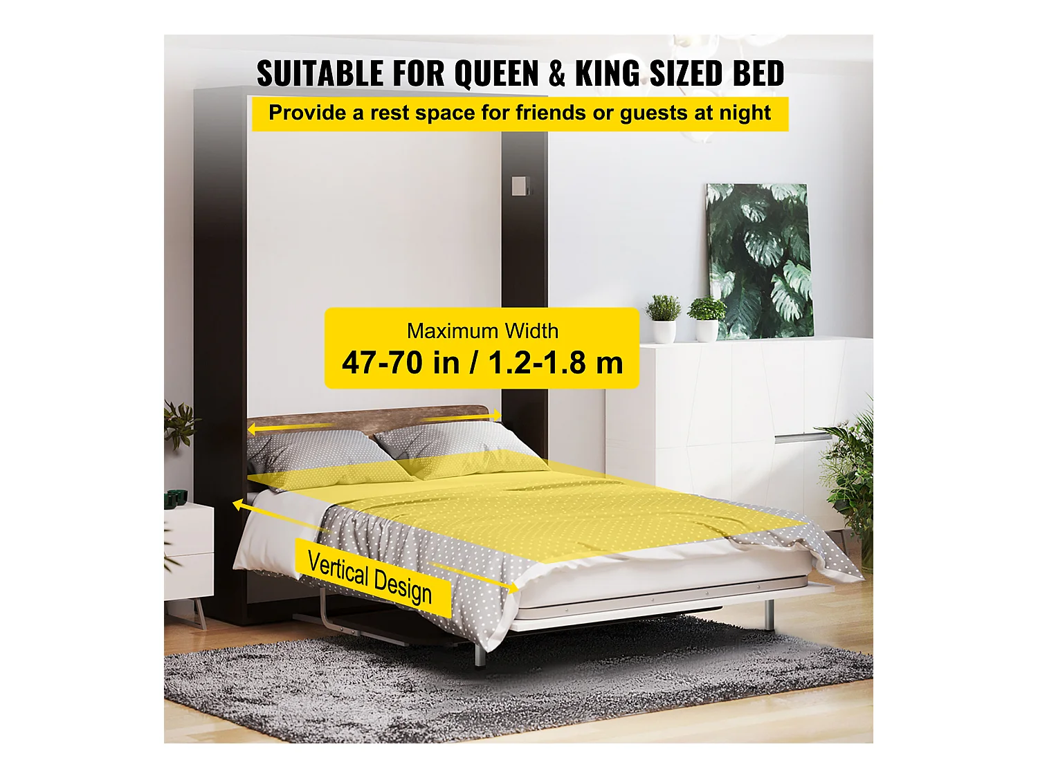 Kit de Quincaillerie de Support Robuste pour Lit Escamotable SucceBuy, Vertical, Quincaillerie de Bricolage