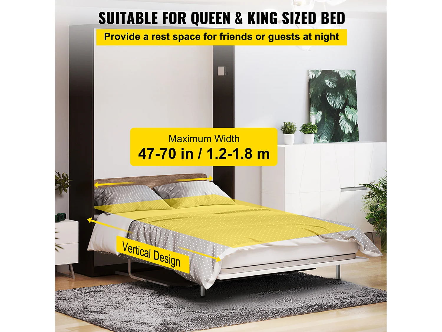 Kit de Quincaillerie de Support Robuste pour Lit Escamotable SucceBuy, Vertical, Quincaillerie de Bricolage