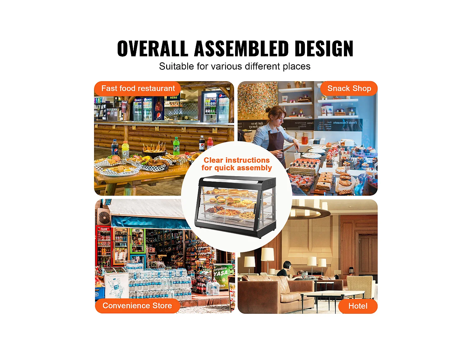 Chauffante SucceBuy Armoire à Pizza Commerciale à 3 Niveaux pour Réchauffeur de Nourriture avec Lumière