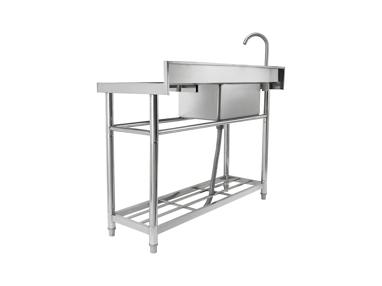 Enkele kom Roestvrijstalen Spoelbak met Werkbank SucceBuy 119,8 x 50 x 95 Cm