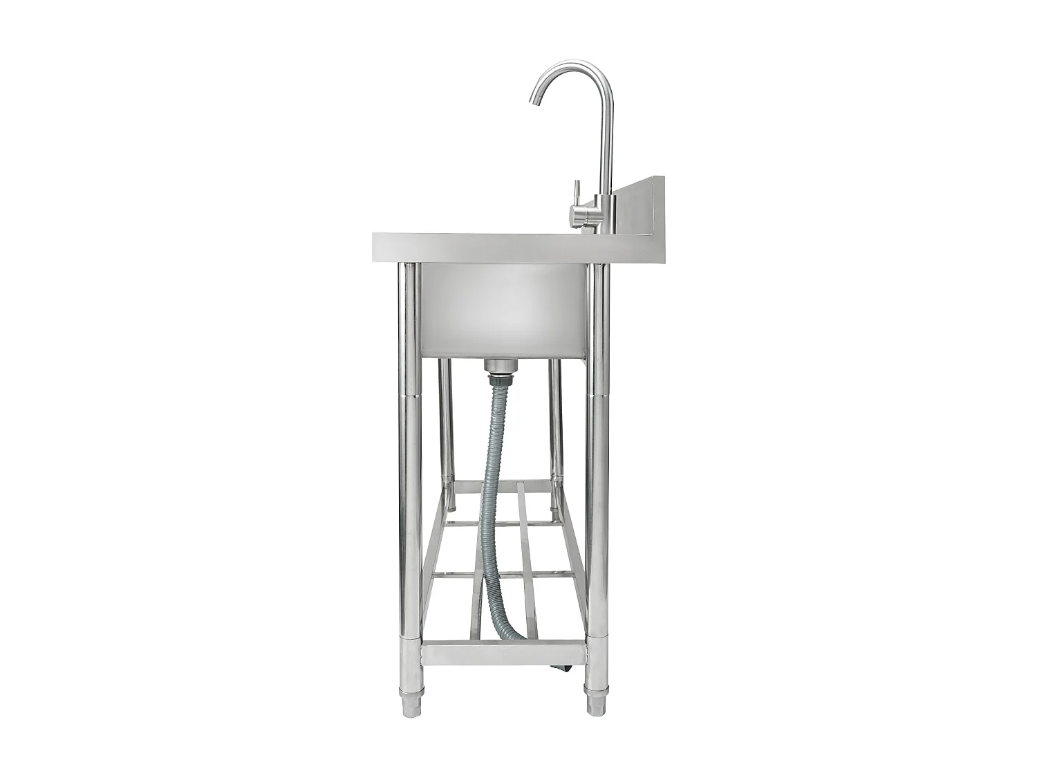 Lava-loiça Comercial para Cozinha e Preparação de Cuba Única SucceBuy com Bancada de Trabalho 100 x 48,5 x 95 Cm