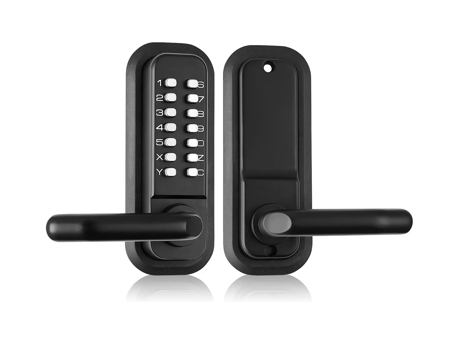 Porte D'entree SucceBuy Serrure de Porte D'entrée Mécanique sans Clé, Clavier à 14 Chiffres avec Poignée, Conception Intégrée