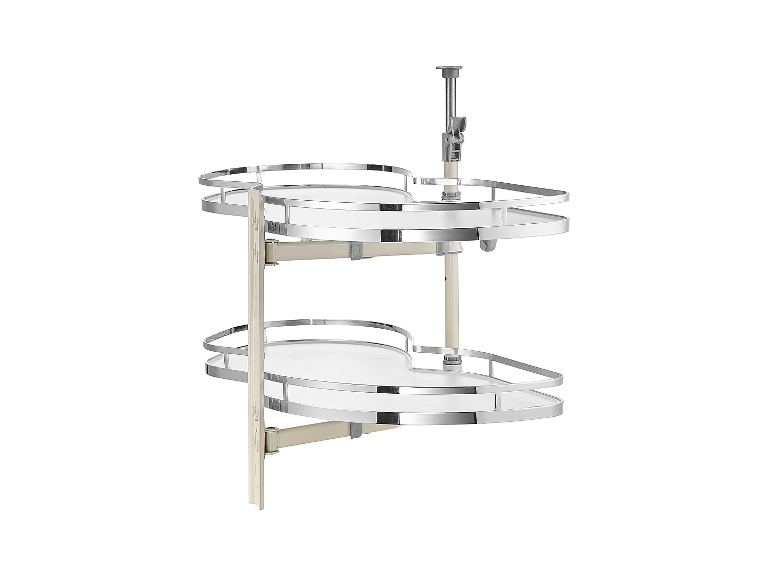 Organisateur D'armoire D'angle Aveugle à Gauche SucceBuy, Étagère Pivotante pour Placard d’Angle, 2 Niveaux, Fermeture Douce, Cuisine