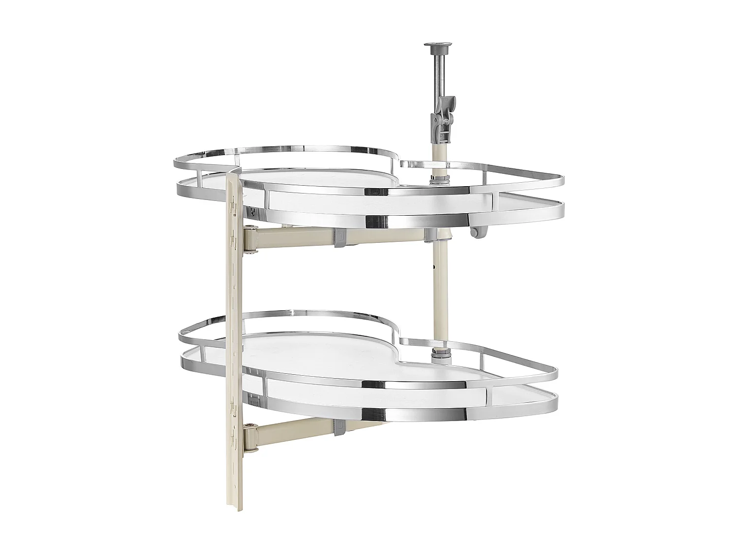 Organisateur D'armoire D'angle Aveugle à Gauche SucceBuy, Étagère Pivotante pour Placard d’Angle, 2 Niveaux, Fermeture Douce, Cuisine