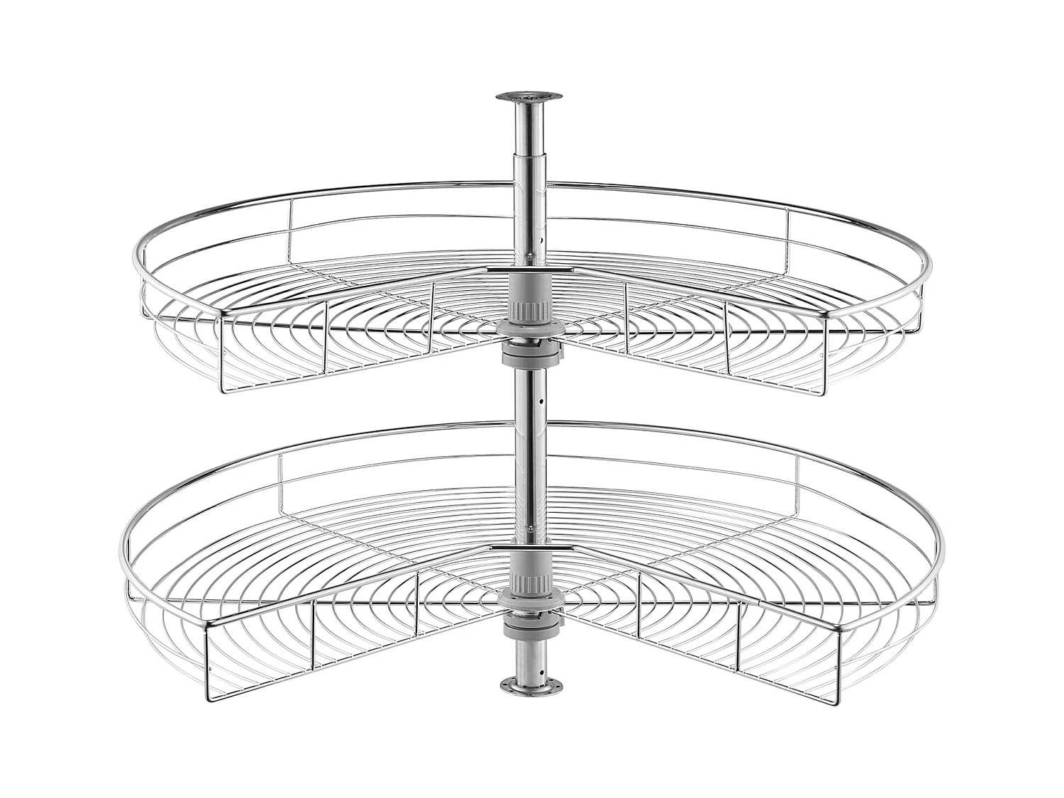 Organisateur D'armoire SucceBuy Organisateur D'angle Chromé à 2 Niveaux en Forme de Rein de 78.7Cm de pour Armoire