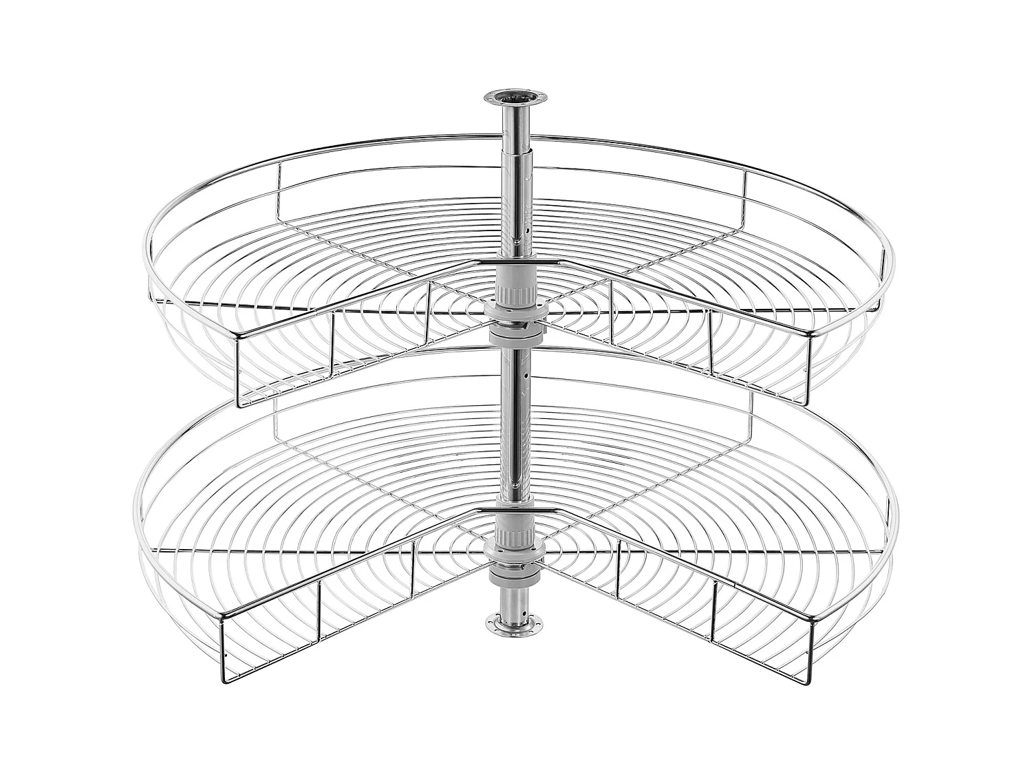 Organisateur D'armoire SucceBuy Organisateur D'angle Chromé à 2 Niveaux en Forme de Rein de 78.7Cm de pour Armoire
