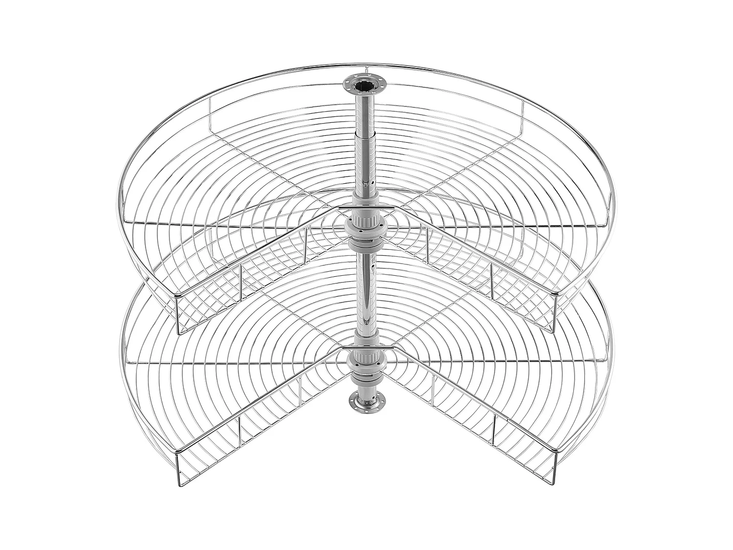 Organisateur D'armoire SucceBuy Organisateur D'angle Chromé à 2 Niveaux en Forme de Rein de 78.7Cm de pour Armoire